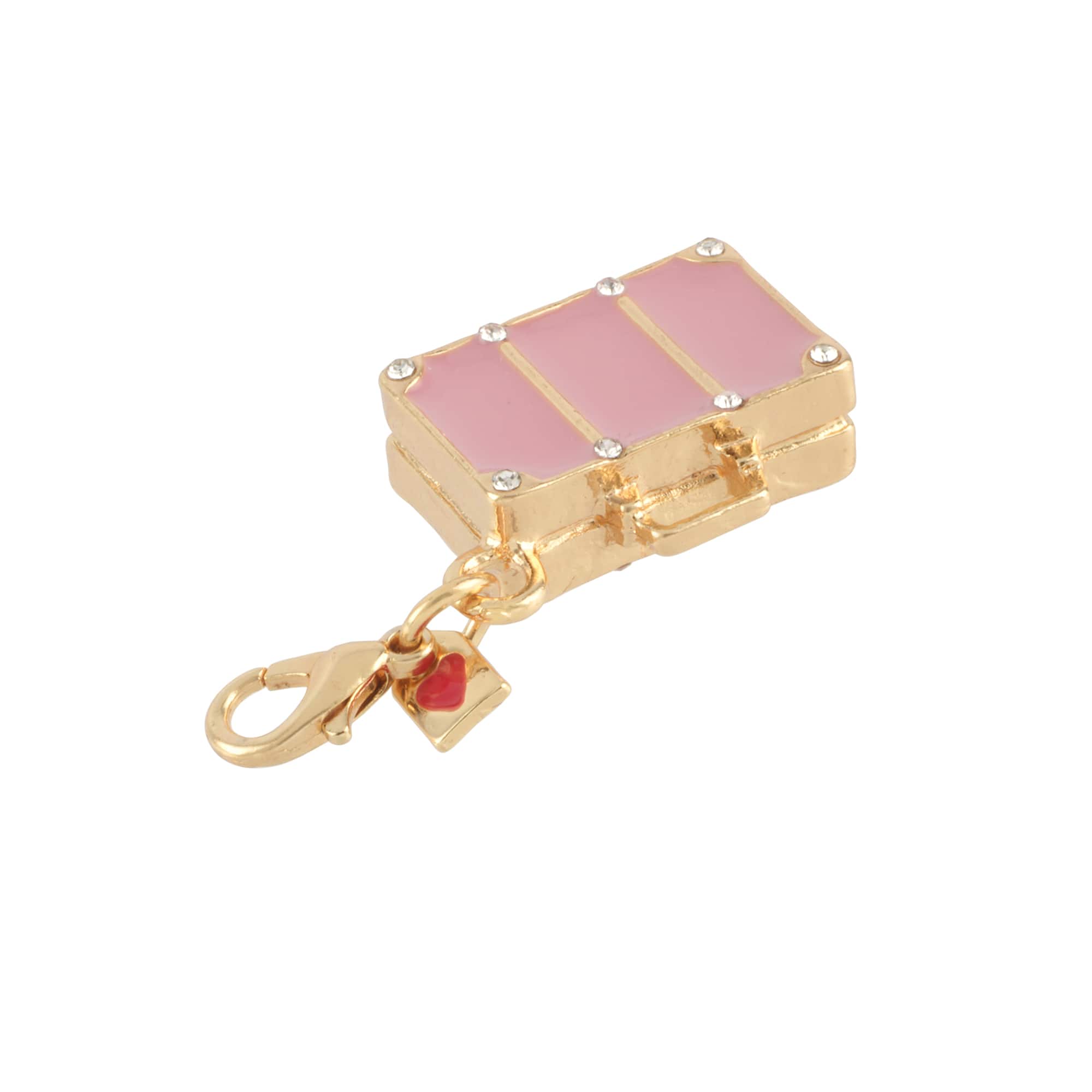 12 Pack: Pink Suitcase Charm by Bead Landing™